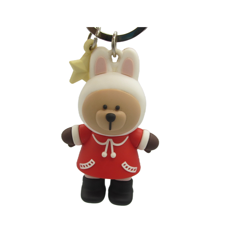 Custom Keychain Pendant Cartoon School Bag Pendant Bag Key Ring Accessories PVC Doll Keychain Manufacturer